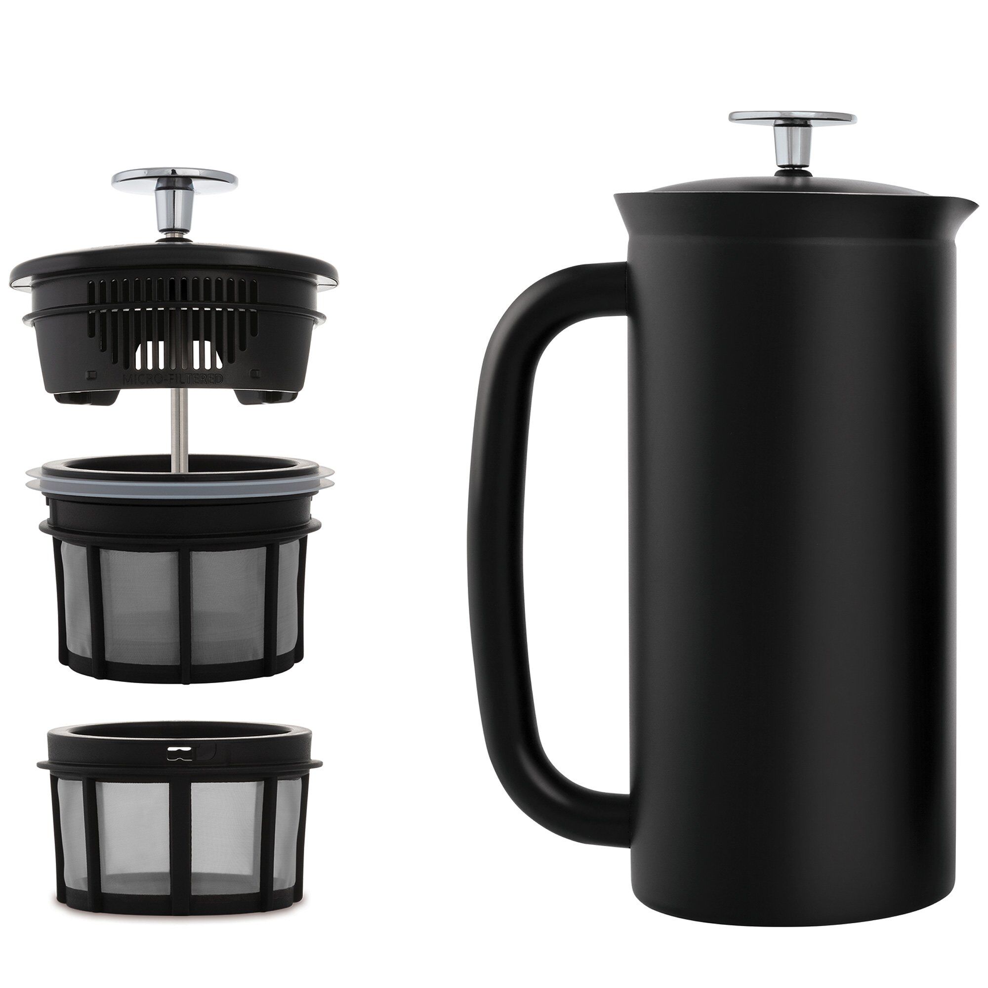 Espro P7 Stempelkande Sort Stål Liter