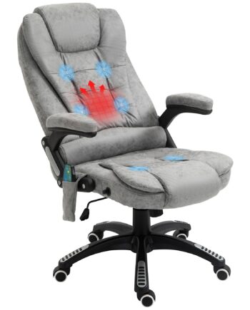 Executive-stol Med Massage- Og Varmefunktion  Ergonomisk  Justerbar  Op Til 120 Kg  Grå