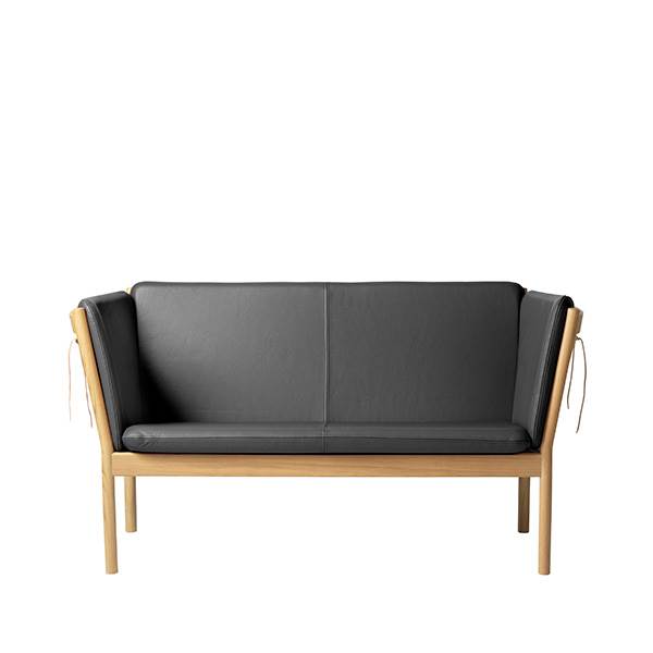 Fdb Møbler J148   Pers  Sofa Sort Læder  : Erling Christensen Møbler