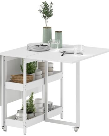 Foldbart Spisebord Til   Personer  Hvid
