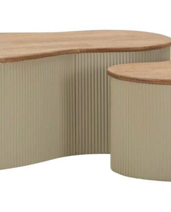 Frankfurt Sofabord Hvid Sæt Med   Stk  Cm 87x53x32-50x35x28