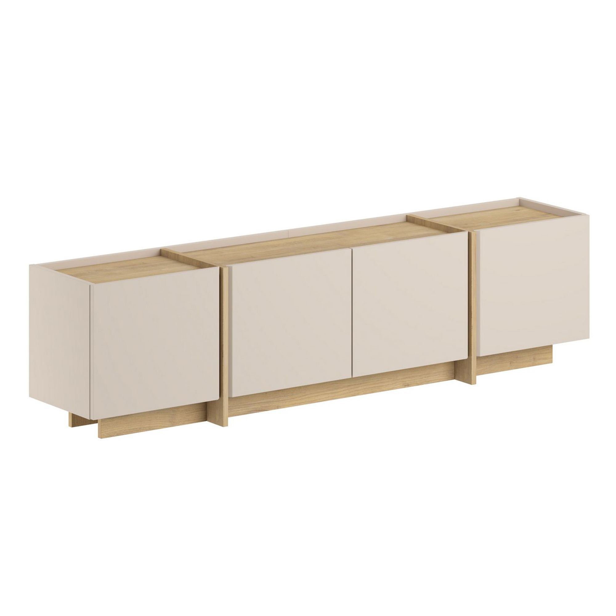 Funzi Living Lowen Tv-bord      Låger Mink Brun Og Natur Safireg Melamin  180x35