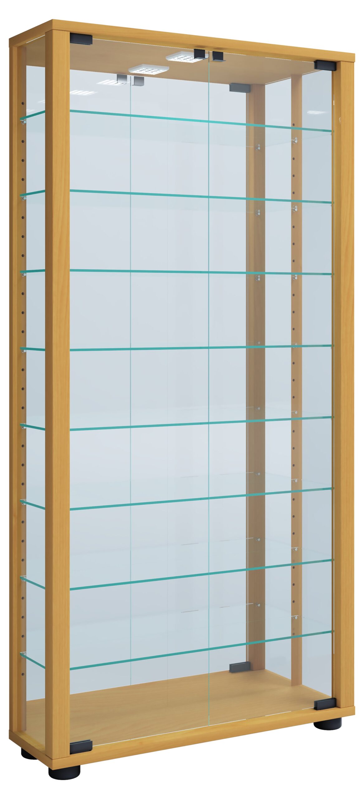 Gulv Vitrineskab Quot Lumo Maxi Quot Med Spejl Inkl Led Lys 115 59 18 Cm Farve: Bøg