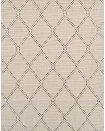 Gulvtæppe Loomery Capo 150x220 Cm Creme Antracit 3d Diamantmønster