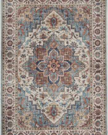 Gulvtæppe Loomery Fenix 160x230 Cm Fløjlsgarn Dyb Blå Vintageinspireret Design