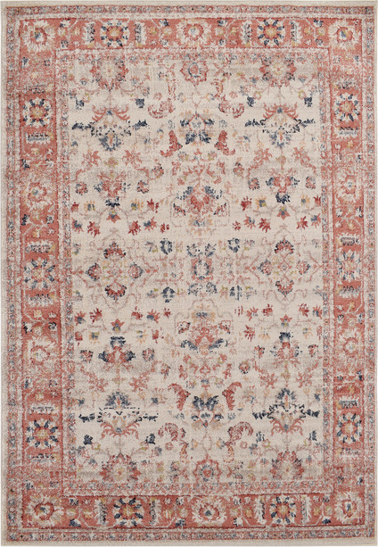 Gulvtæppe Loomery Florence 200x290 Cm Elfenben Rød Heatset-polypropylen Med Florentinsk Mønster