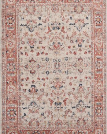 Gulvtæppe Loomery Florence 160x230 Cm Elfenben Rød Heatset-polypropylen Vintage