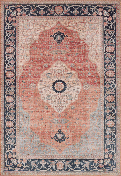 Gulvtæppe Loomery Toucan Multi Beige 160x230 Cm Polyester Fladt Trykt Orientalsk Mønster