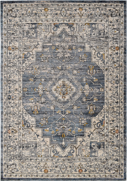 Gulvtæppe Loomery Troye B5045a 160x230 Cm Dybblå Polyester Høj Lav Struktur