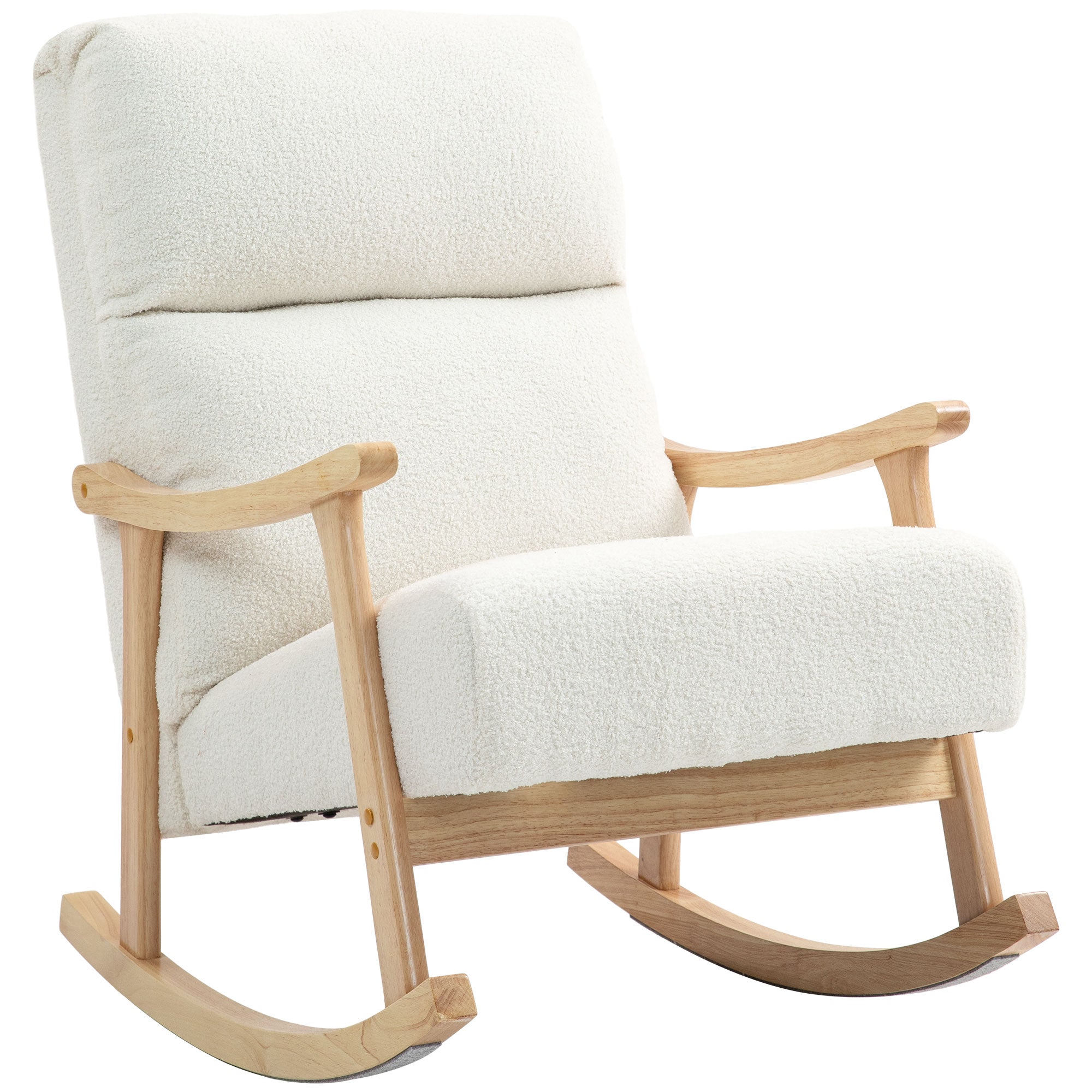 Gyngestol Betræk Fløjlsstof Ergonomisk Ryglæn 120 Kg Lasteevne 65b 90d 98h Cm Cremehvid