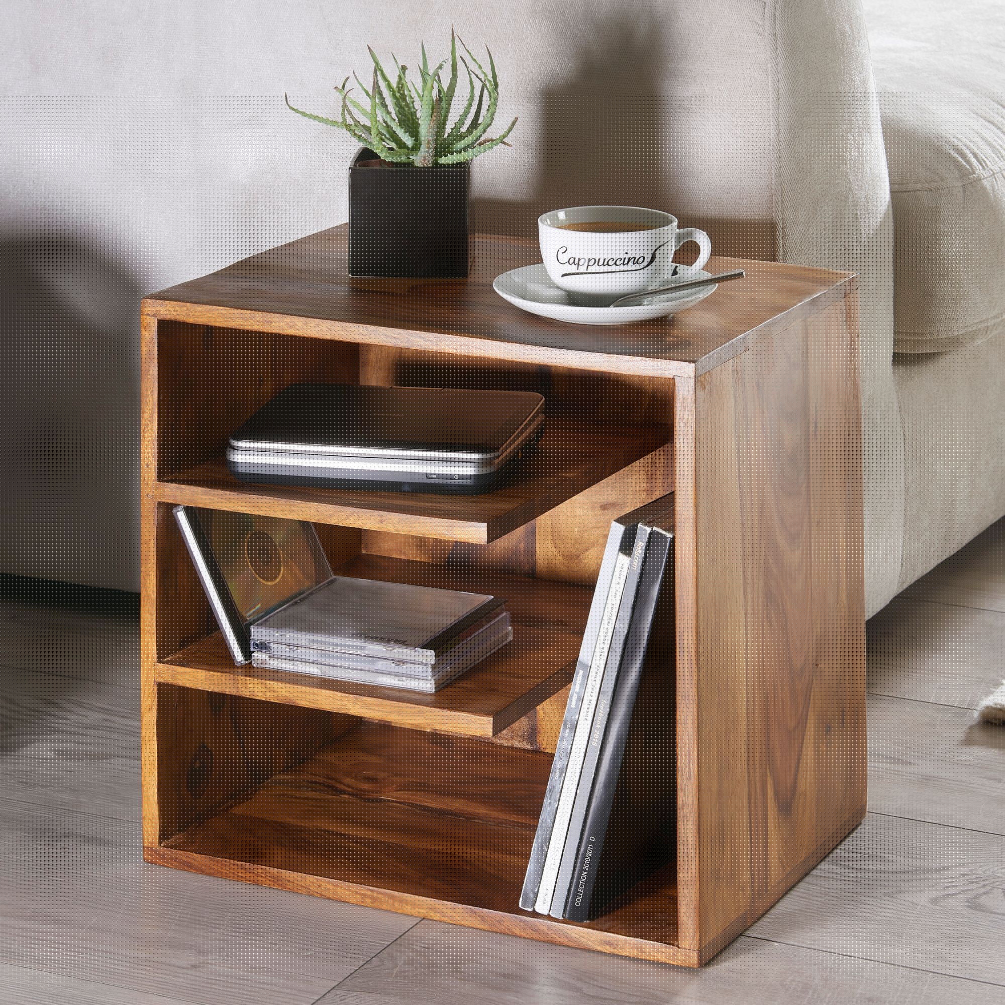 Håndlavet Sidebord   Massivt Fscâ -certificeret Træ  43   43   30 Cm