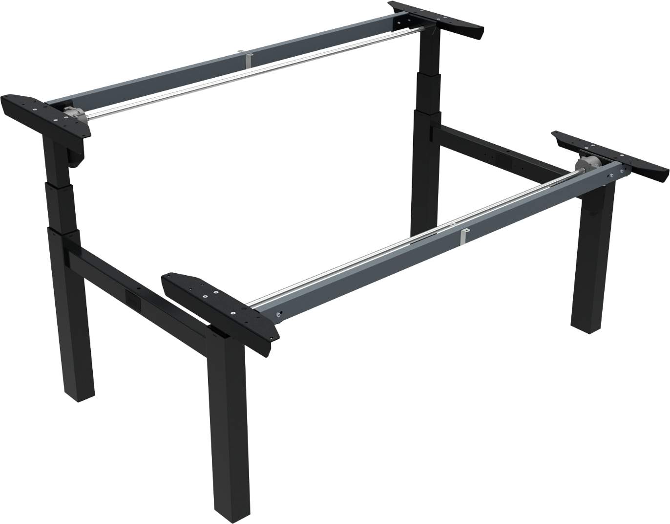 Hæve- Sænkestel Dobbeltbord Zennord Omnilift Justerbart Sort Metal H65-125x119x152 Cm