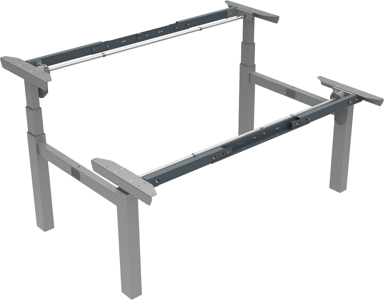 Hæve- Sænkestel Zennord Omnilift 501-88 Dobbeltbord Sølv Ergonomisk Med Kabelbakke  Justérbar 65-125 Cm