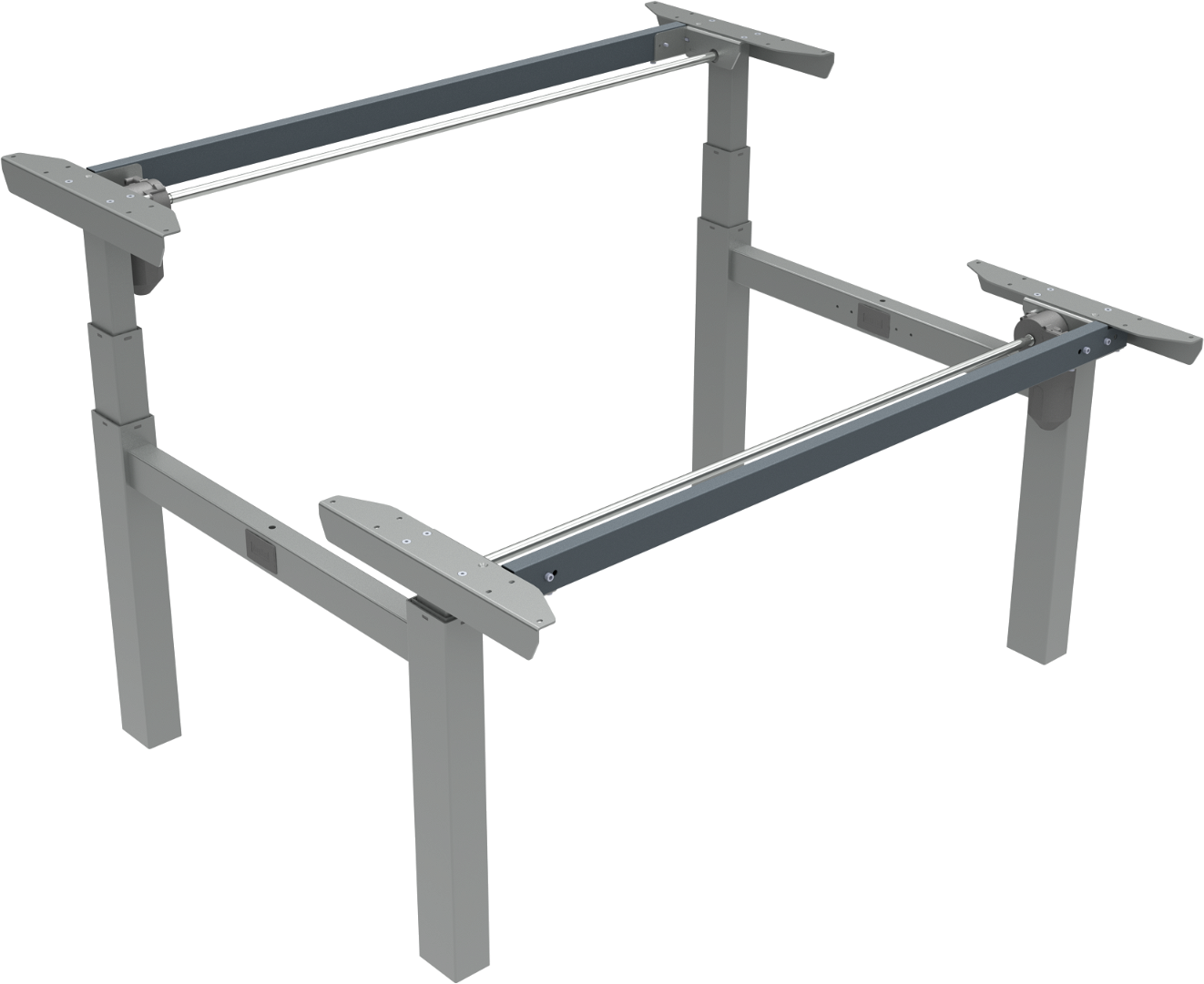 Hæve- Sænkestel Zennord Omnilift Dobbeltskrivebord Sølv Metal Højdejusterbar 65-125 Cm Kabelbakke