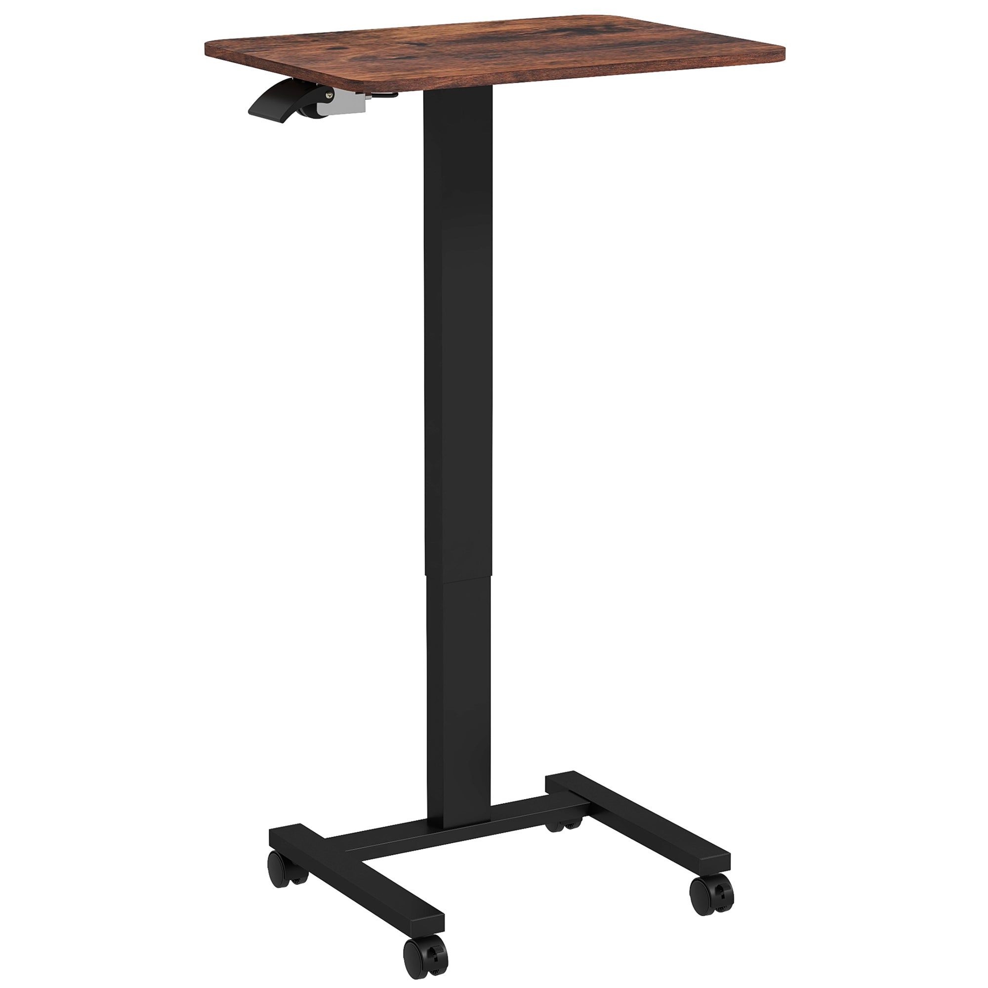 Hæve-sænkebord  Laptopbord  Højdejusterbart    Hjul  65 Cm   48 Cm   108 Cm  Brun   Sort