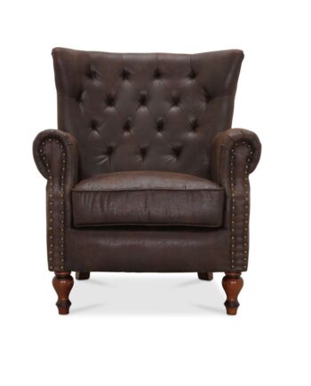 Haga London Chesterfield Lænestol Brun Læder Pu