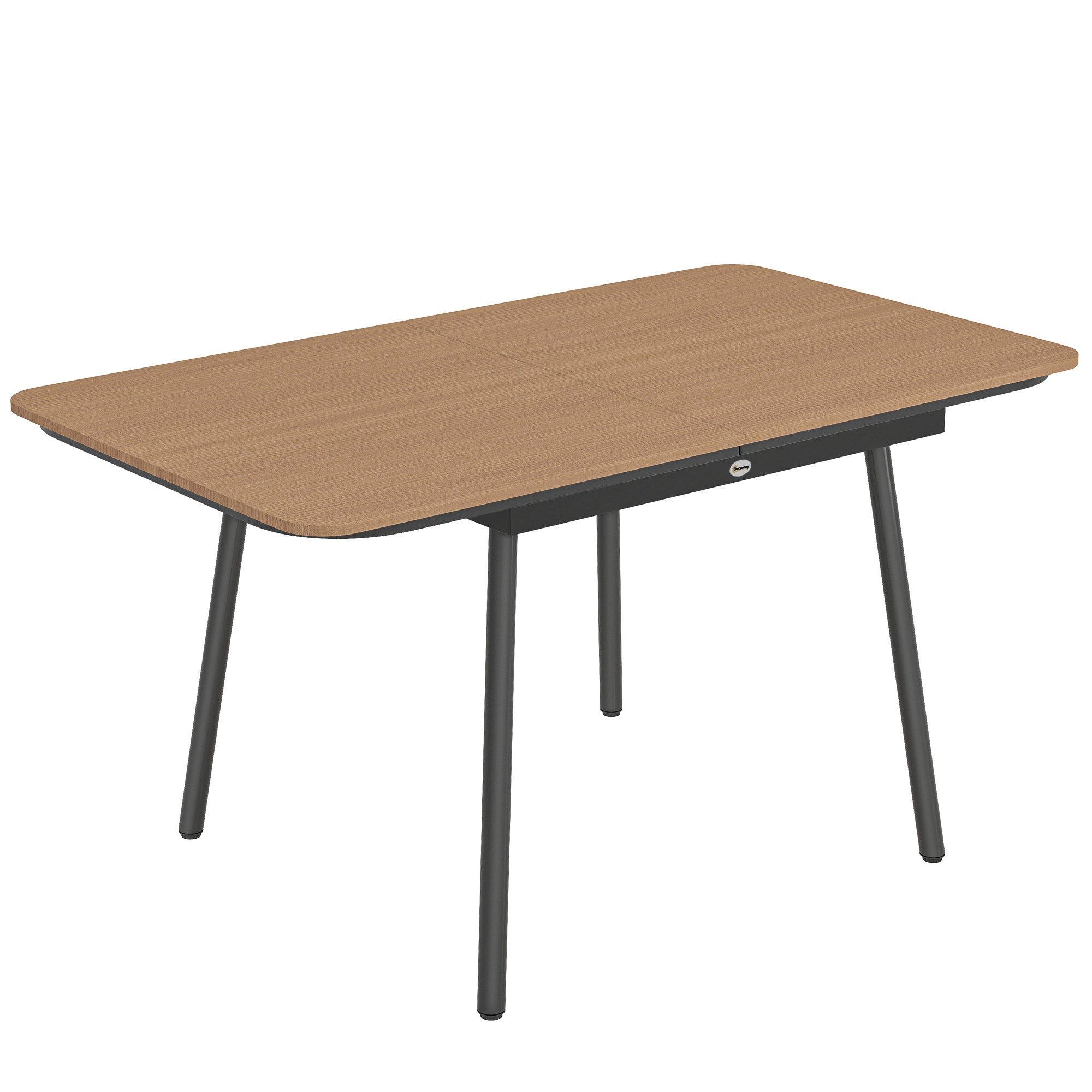 Havebord 140 80 Cm Til Personer Rustbestandigt Udendørs Spisebord Med Wpc-bordplade Justerbare Fødder Teak