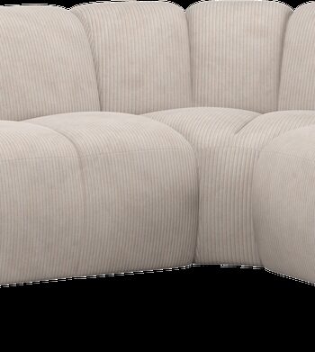 Hjørnesofa Woood Mojo Højre Chaiselong 310x230 Cm Ecru Ribstof Modulopbygget Justerbare Armlæn