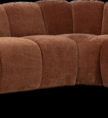Hjørnesofa Woood Mojo Højrevendt 310x230 Cm Rustbrun Ribstof Fløjlsagtig Med Justerbare Armlæn