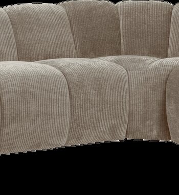 Hjørnesofa Woood Mojo Remy Rib 310x230 Cm Højre Ribstof Fløjlsagtigt Mørk Sand