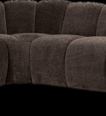 Hjørnesofa Woood Mojo Venstrevendt Ribstof Brun   Fløjlsagtig Jacquard  Justerbare Armlæn  Martindale 80 000