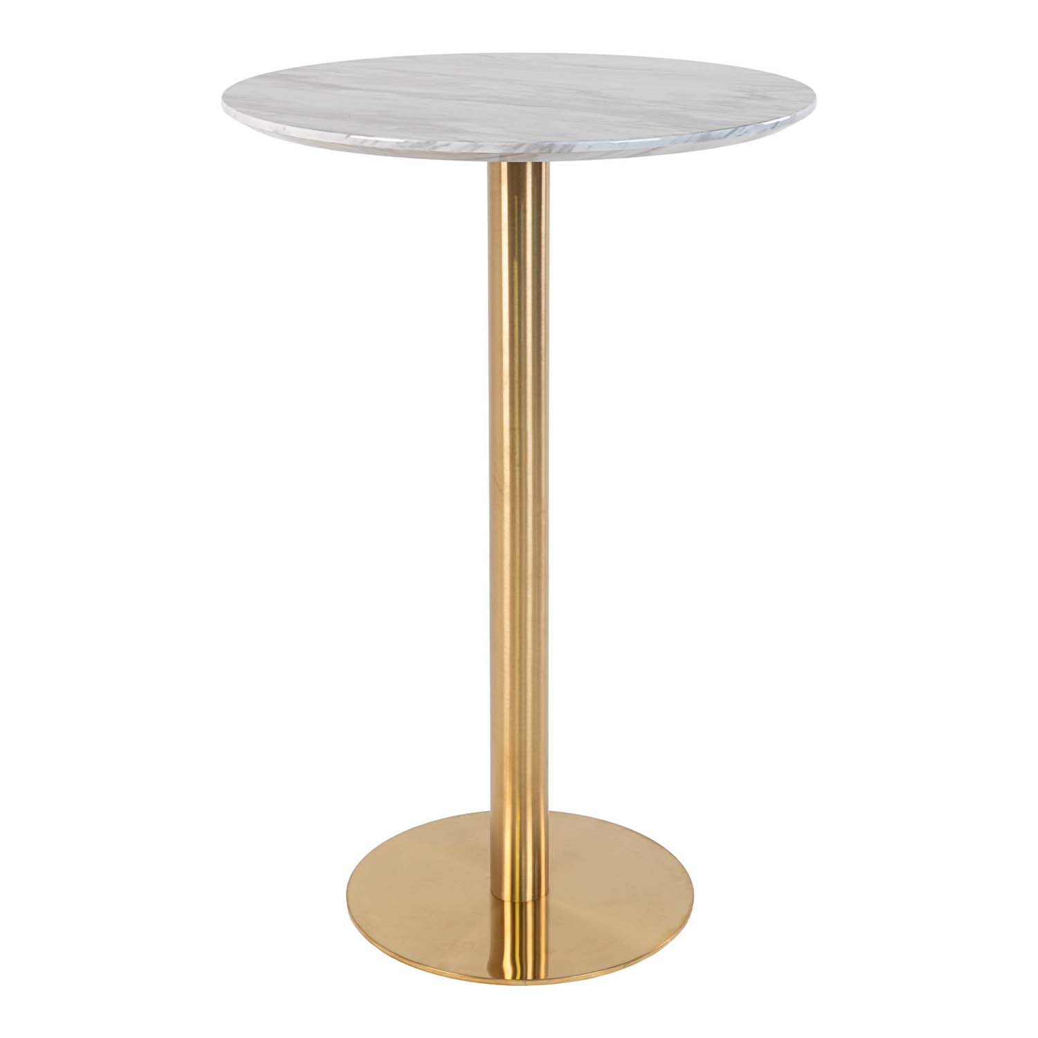 House Nordic Bolzano Barbord Mdf Med Marmor Look Og Messing Stål ø70