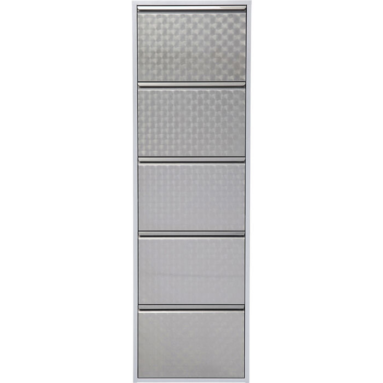 Kare Design Caruso   Silver Brushed Skoskab       Rum Sølv Stål