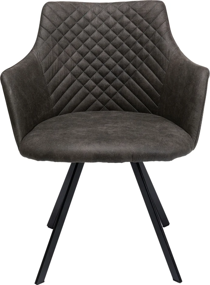 Kare Design Coco Anthracite Drejestol     Armlæn Antracitgrå Polyester Og Stål