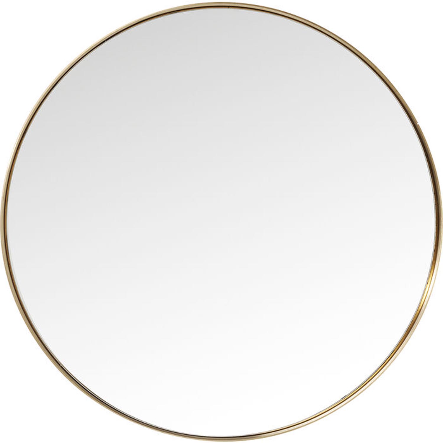 Kare Design Curve Mo Brass Vægspejl  Rund Spejlglas Og Messing Stål  ø100