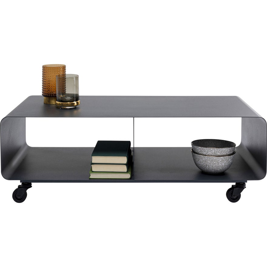 Kare Design Lounge   Mobil Tv-bord     Hjul Grå Stål  90x42