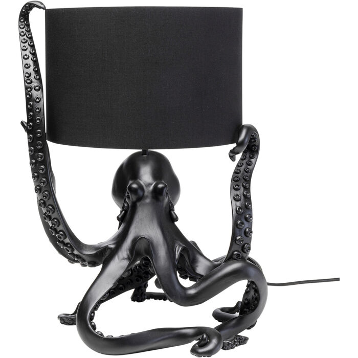 Kare Design Octopus Bordlampe Sort Polyester Og Sort Polyresin