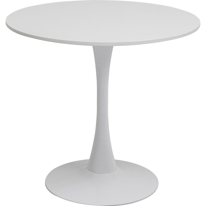 Kare Design Schickeria Spisebord  Rund Hvid Mdf Og Hvid Stål  ø80