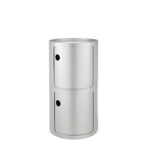 Kartell Componibili Classic ø42 Cm   Rum Høj Silver  : Erling Christensen Møbler