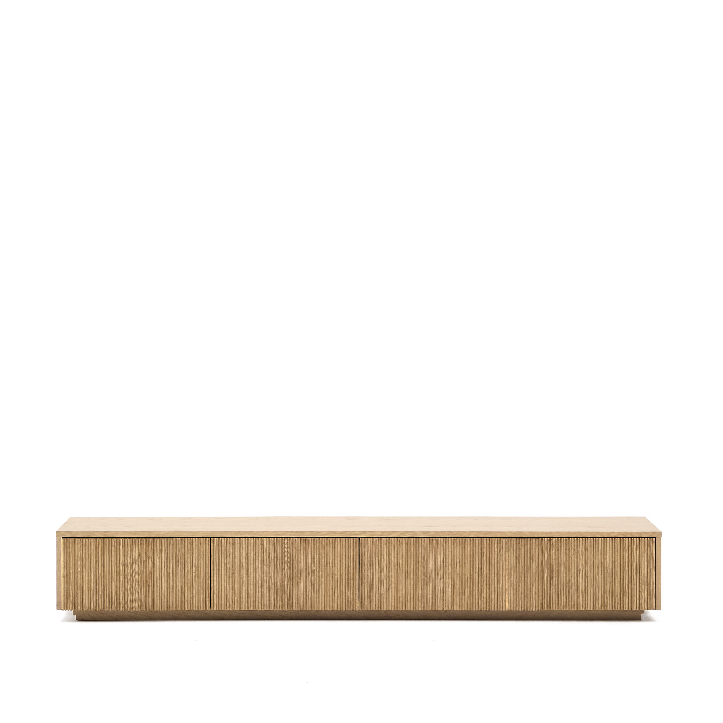 Kave Home Helvine Tv-bord       Skuffer Natur Egefinér  200x30