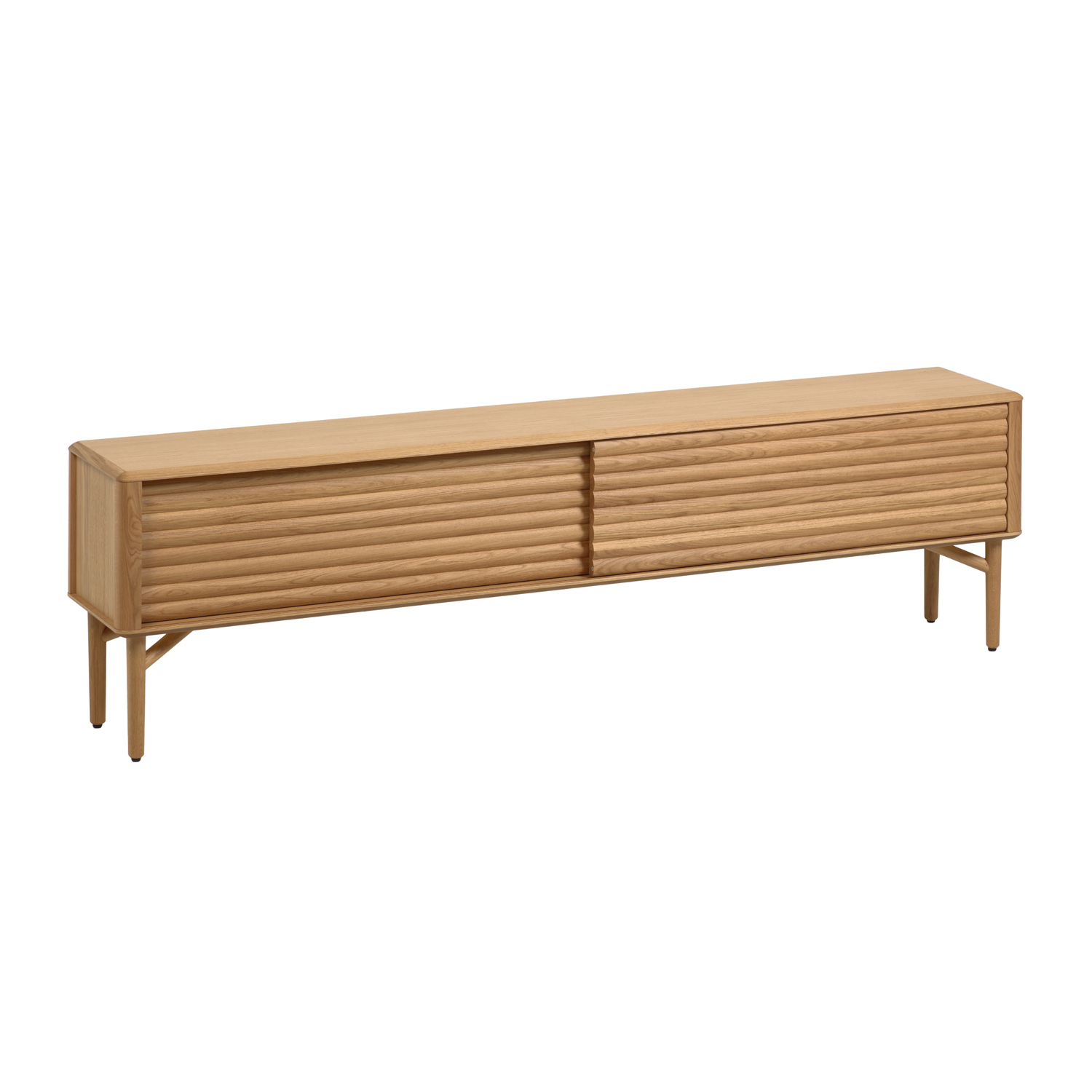 Kave Home Lenon Tv-bord      Skydelåger Natur Eg Og Eg Finér  200x35