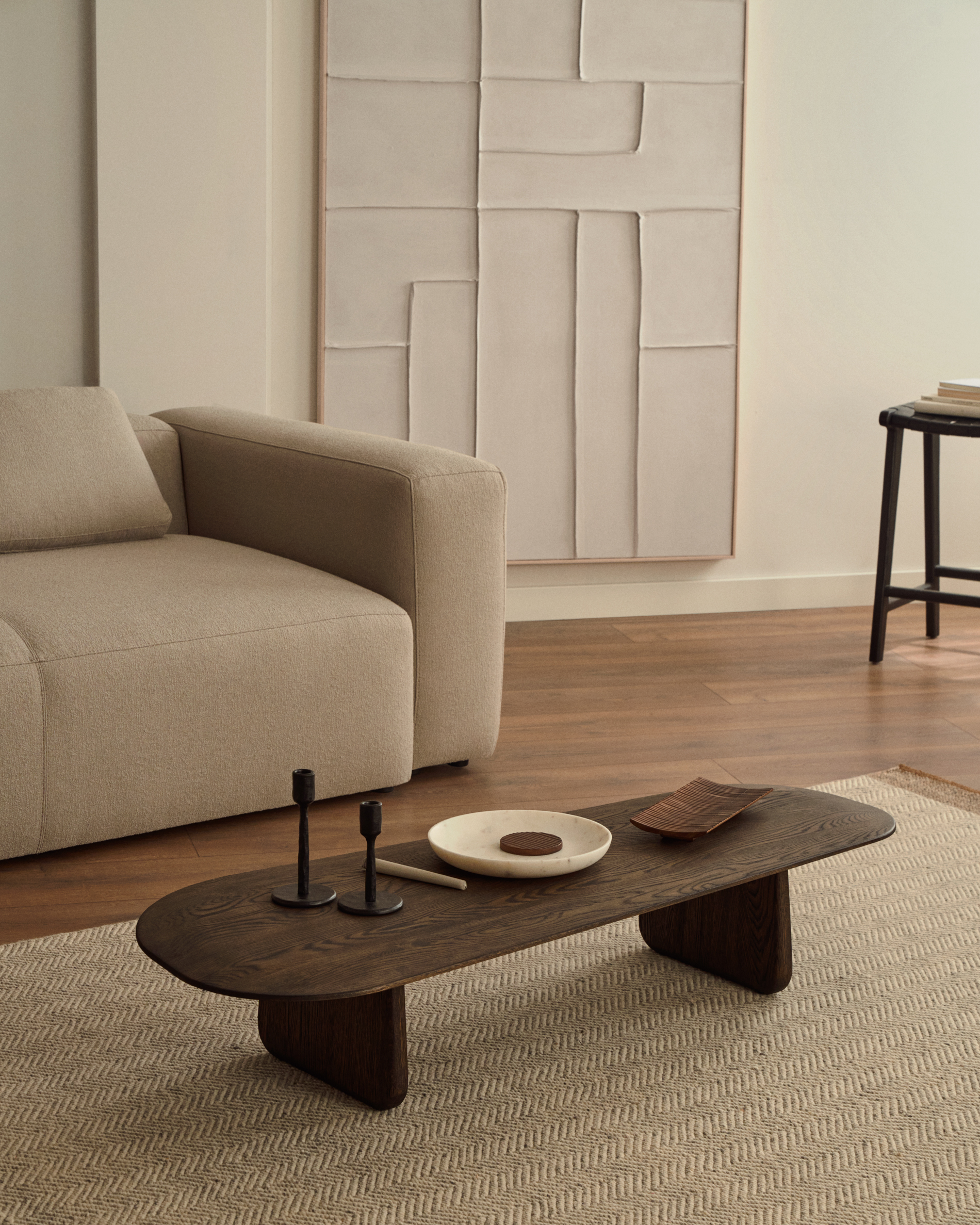 Kave Home Pirita Sofabord Brun Egetræ  146x64