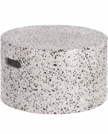 Kave Home Rund Jenell Havebord Hvid Terrazzo Cement  ø52