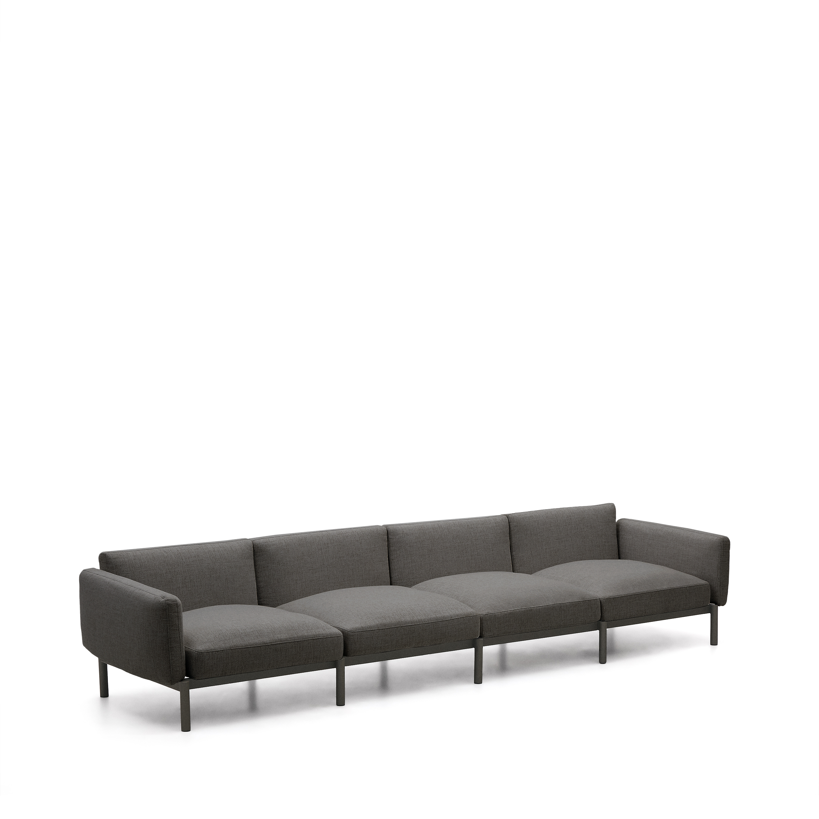 Kave Home Sorells Udendørs   Pers  Modul Sofa Grå Aluminium  370cm
