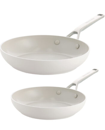 Kitchenaid Advanced Hard Anodized Stegepannesæt 24   28 Cm  Porcelænshvid