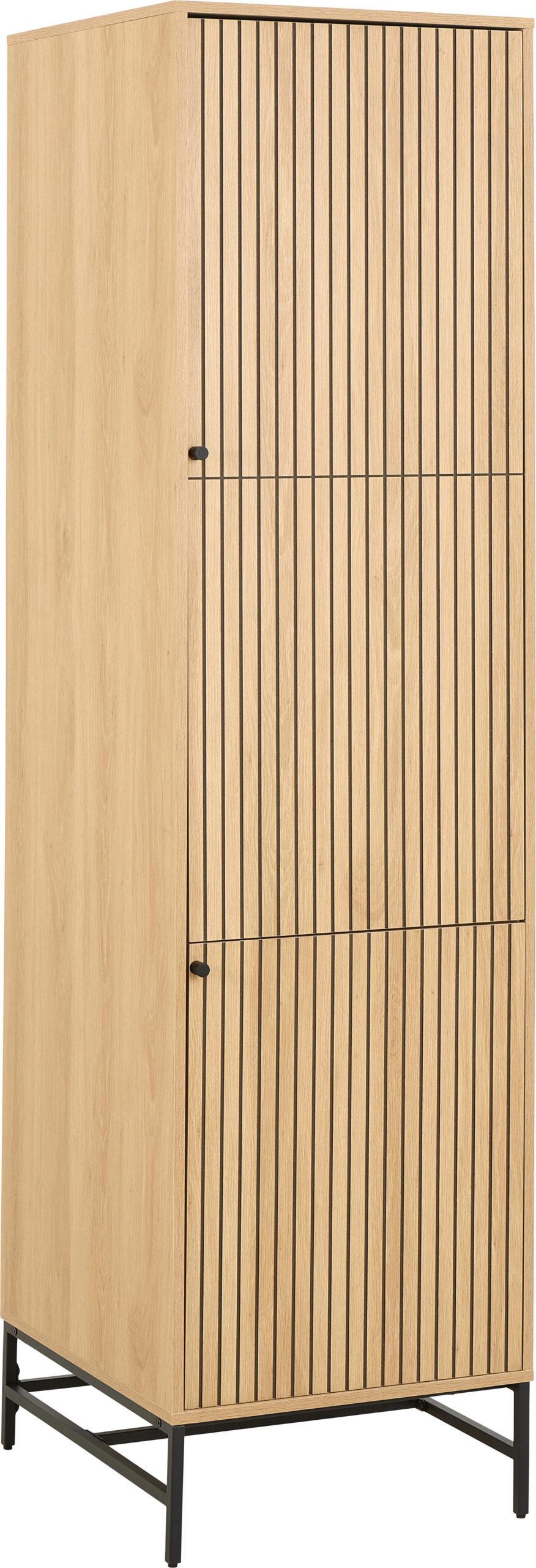 Klædeskab Garderobeskab Signature Norelia Eg Melamin Døre H200ã B51ã D60 Cm Med Justerbare Hylder Og Bøjlestang