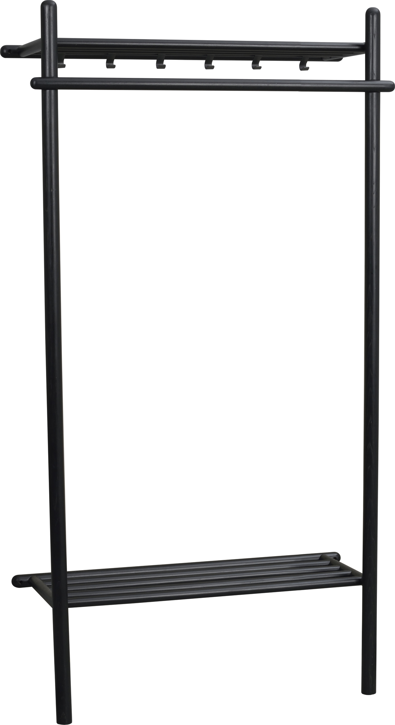 Knagerække Og Hattehylde Rowico Milford Massiv Eg Og Sort Pulverlakeret Metal 181ã 91ã 39 Cm