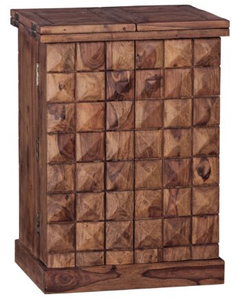 Kommode Massivt Træ 65x91x50 Cm Vinbar Foldbar  Lille Bar Moderne  Barskab Med Døre  Med Opbevaringsplads Til Flasker Og Glas