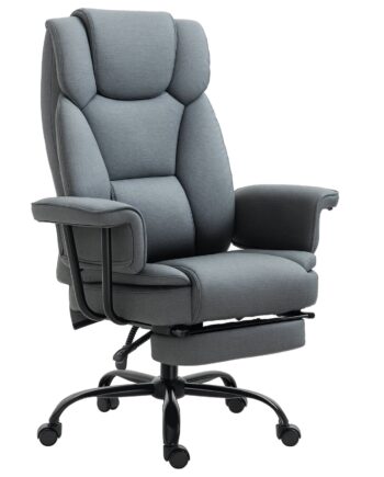 Kontorstol Ergonomisk Executive-stol 360â  Drejelig Computerstol Højdejusterbar Med Nakkestøtte Og Polstrede Armlæn Med Fodstøtte Kunstlæder 68   80   120 126 Cm