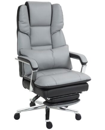 Kontorstol  Ergonomisk  Justerbar  63x71x123-129cm  Lysegrå Sort
