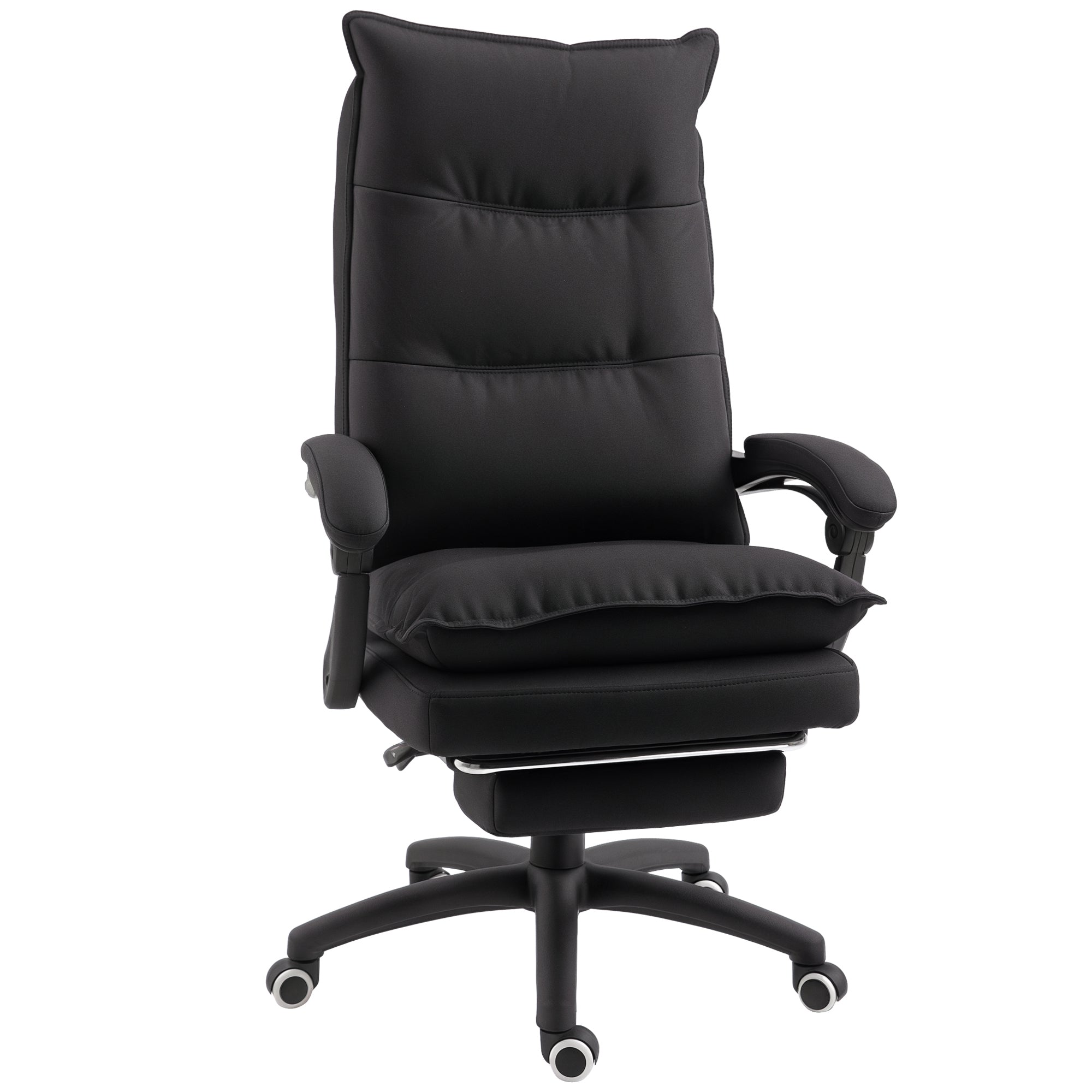 Kontorstol Med Massagefunktion  Ergonomisk Skrivebordsstol Med Lænefunktion Og Drejefunktion  Med Fodstøtte  Sort
