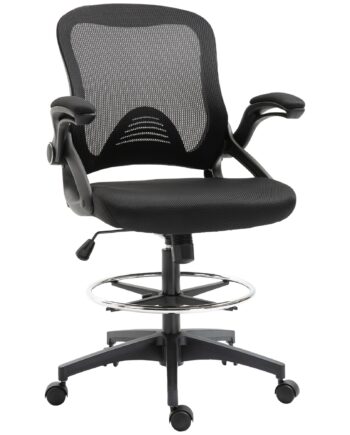 Kontorstol  Skrivebordsstol  Ståfunktion  Med Fodstøtte  Drejesæde  Stål  Sort  64   60   106-126 Cm