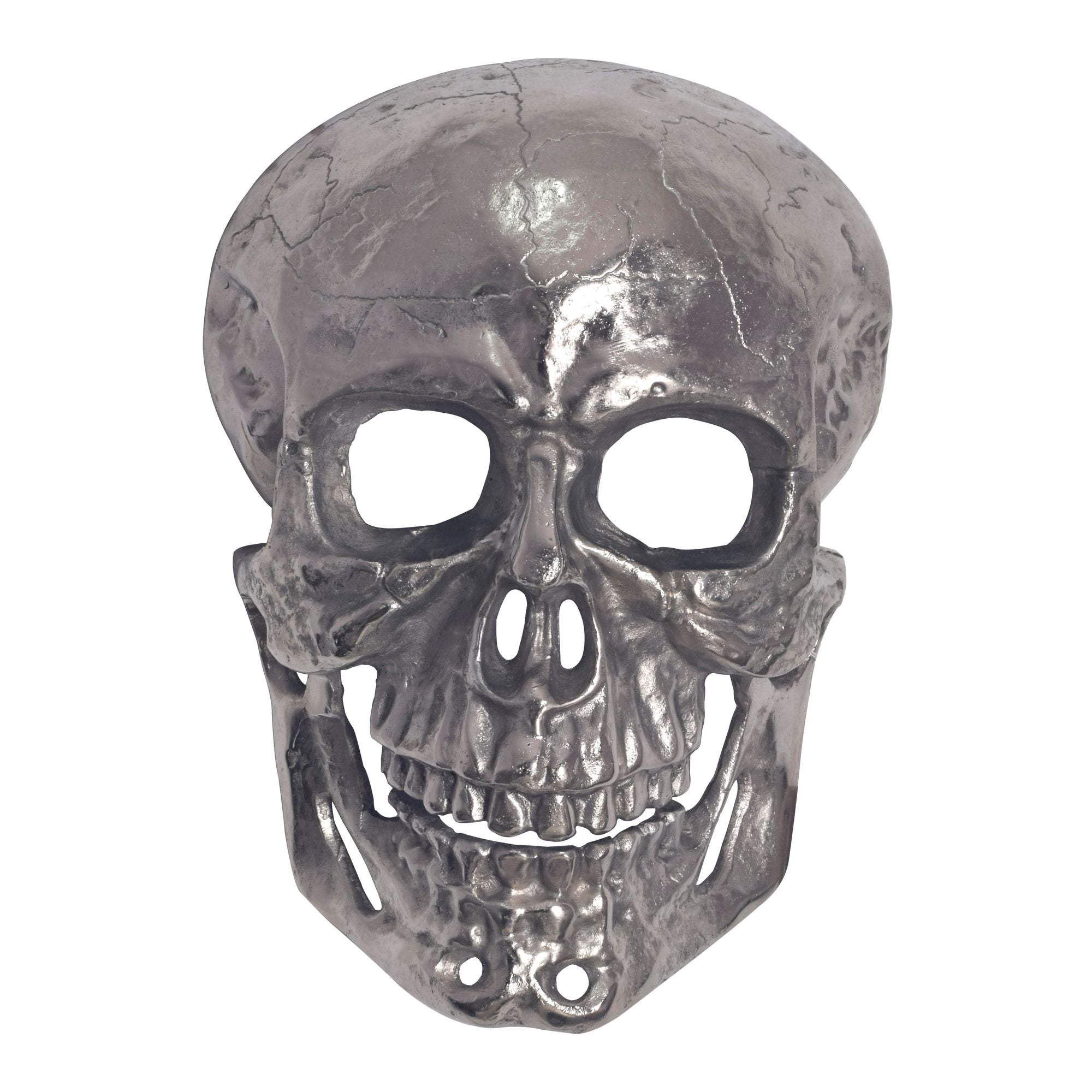 Kranie Vægdekoration  Aluminium  Sølv  41 Cm  Stort Kranie  Designer Vægdekoration  Metaldekor  Moderne Aluminium  Boligindretning  Kranie  Vægskulptur  Dekoration  Boligtilbehør