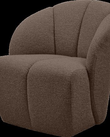 Lænestol Woood Mojo  Drejelig Bouclé   Brun Melange  100  Polyester  Martindale 100 000  Kompakt H75xb68xd77 Cm