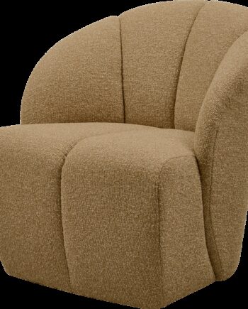Lænestol Woood Mojo Drejelig  Fast Formstabil Bouclé 100  Polyester  Varm Gul Brun  H75xb68xd77 Cm