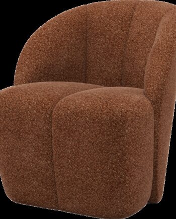 Lænestol Woood Mojo Hvilestol  Rustbrun Chenille 100  Polyester  Drejefunktion  Blød Og Fyldig
